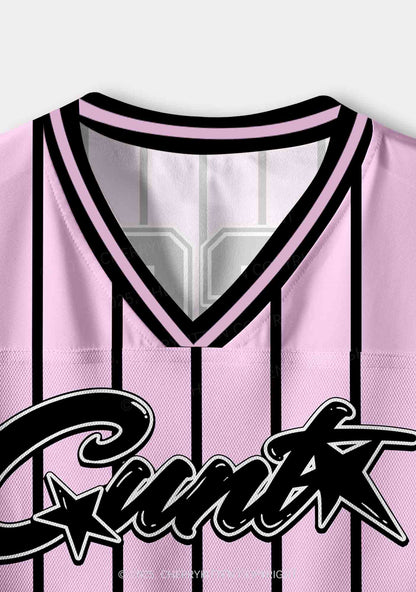 Custom Pink Striped Cxxt Y2K Crop Sport Jersey Shirts Cherrykitten