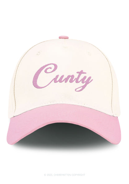 Embroidered Cunty Y2K Color Block Baseball Cap Cherrykitten