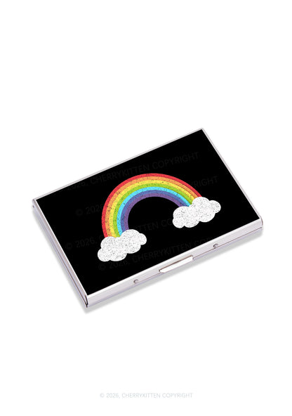 Rainbow Cloud Pride Y2K Mirror Cigarette Case Cherrykitten