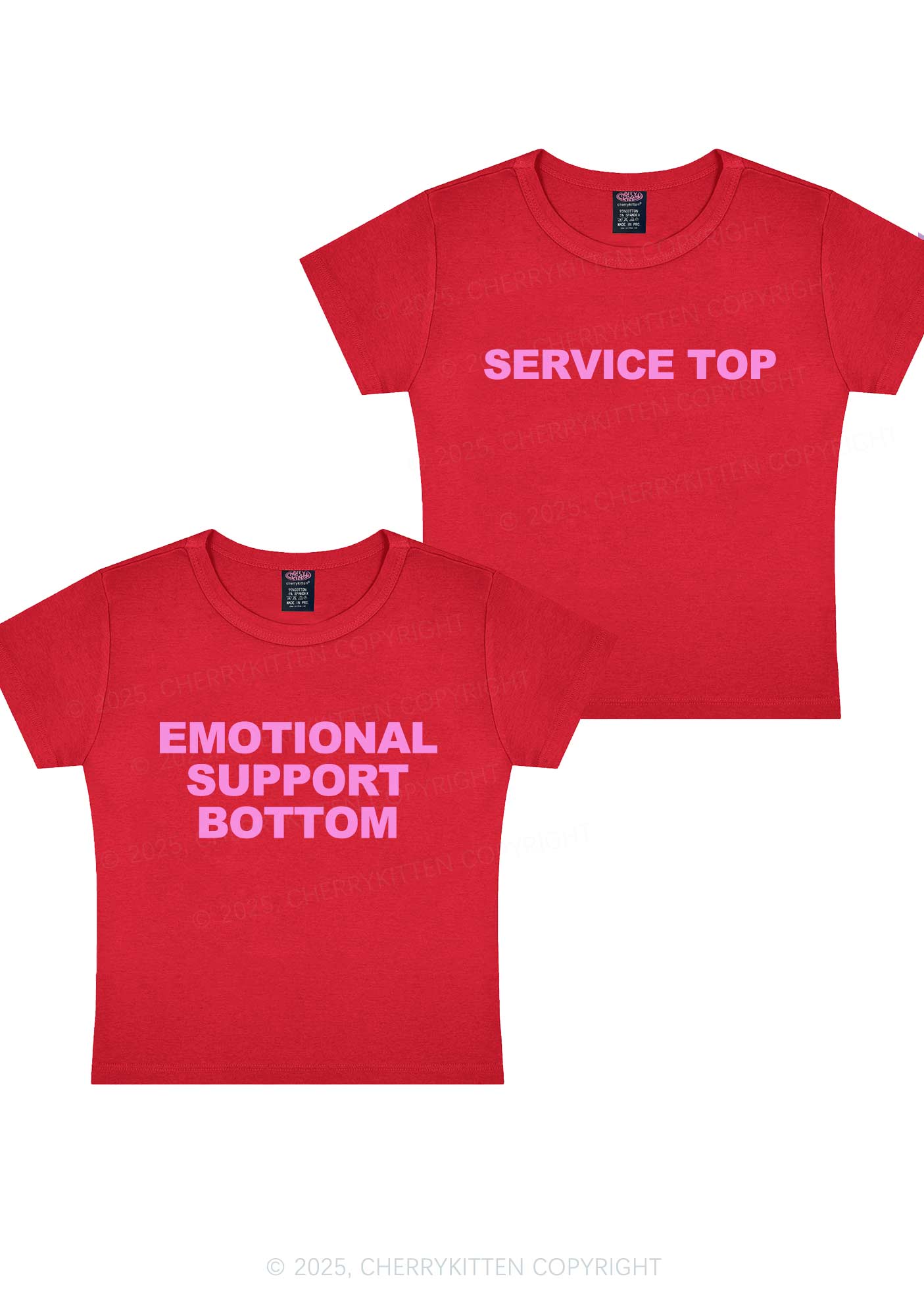 Service Top Y2K Valentine's Day Baby Tee Cherrykitten