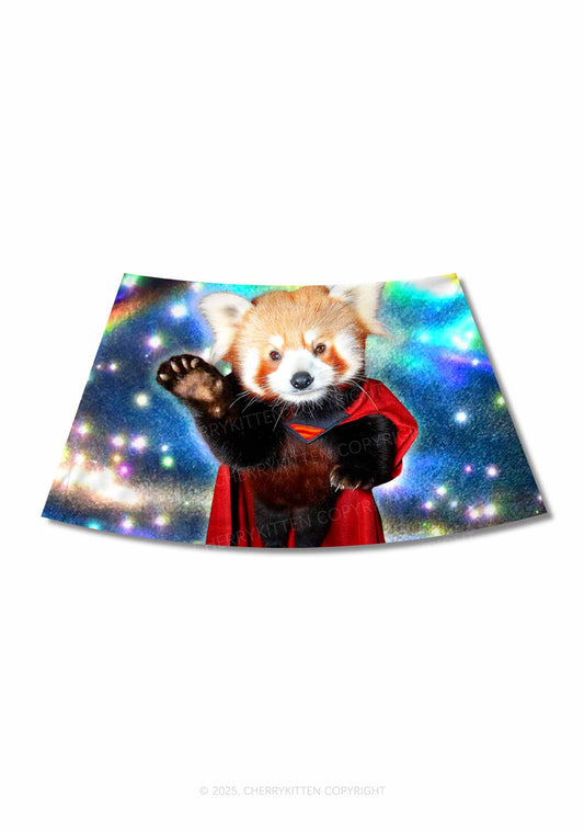 Super Raccoon Y2K Print Mini Skirt Cherrykitten