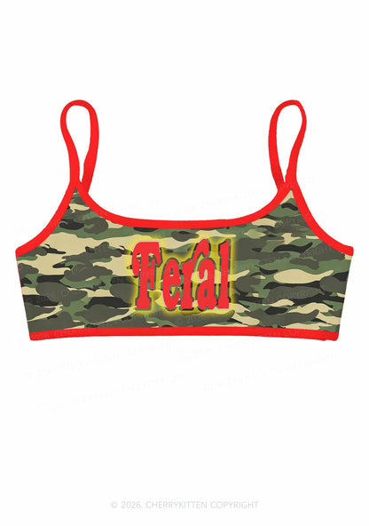 Feral Camo Y2K Print Super Crop Cami Cherrykitten
