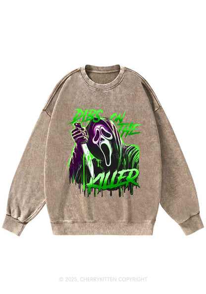 Halloween Dibs On The Killer Y2K Washed Sweatshirts Cherrykitten