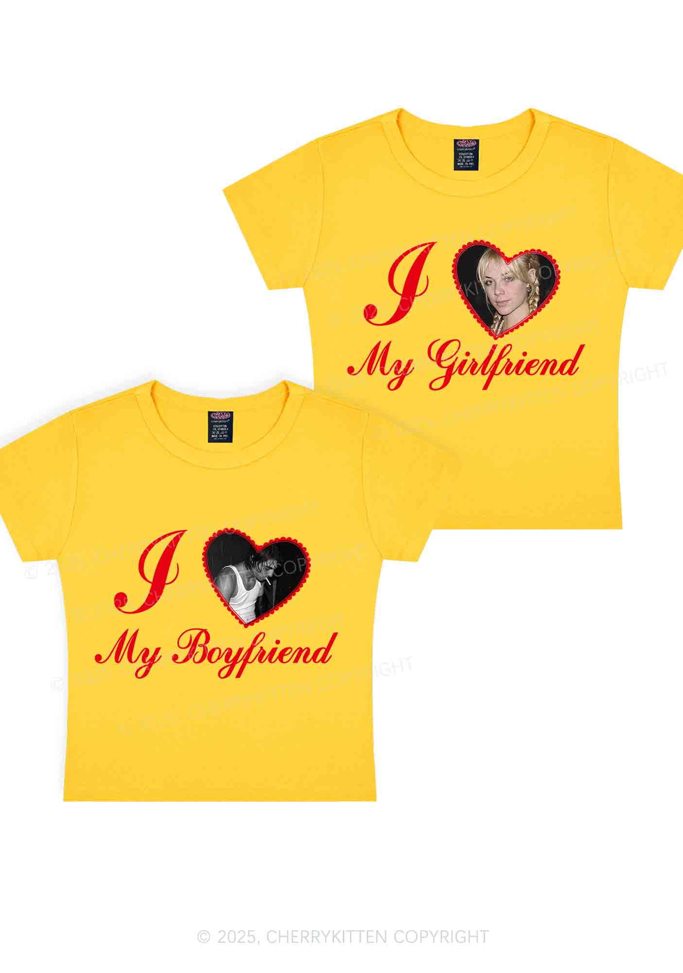 Custom Heart My BF GF Y2K Valentine's Day Baby Tee Cherrykitten