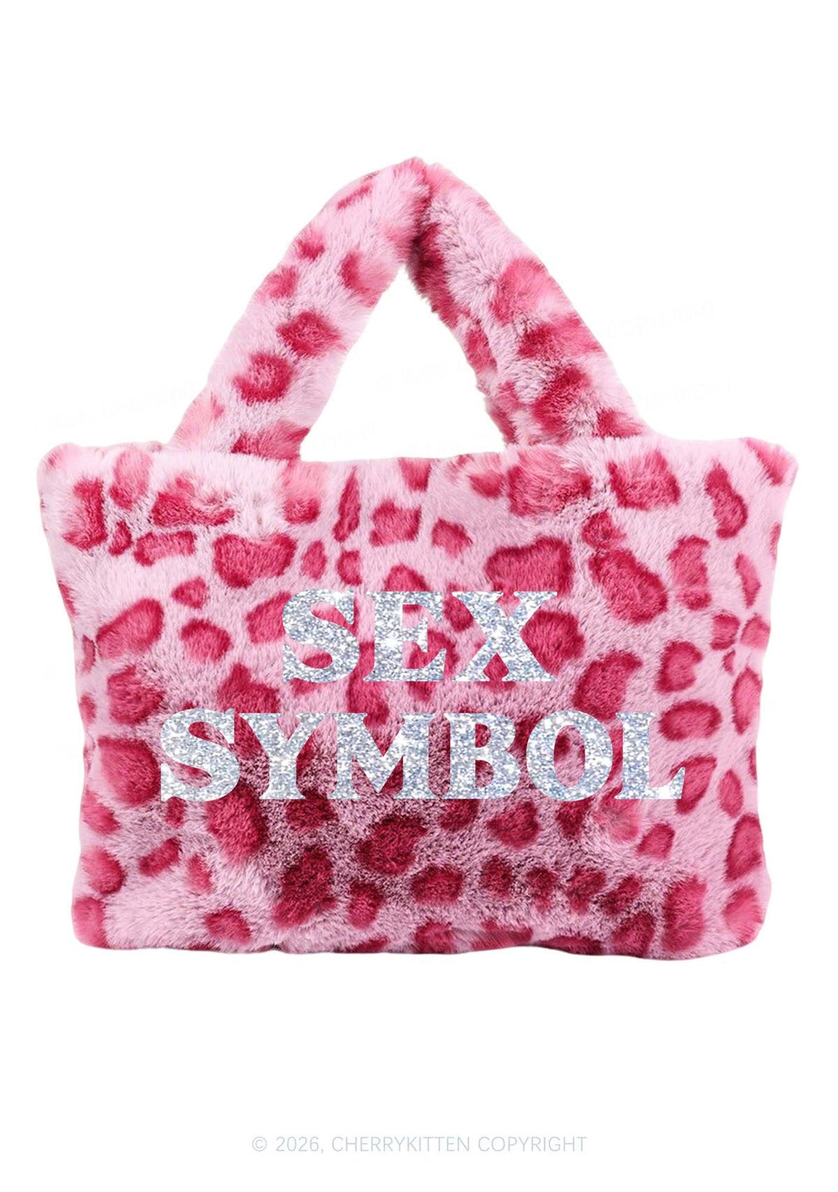 Glitter Sx Symbol Y2K Plush Leopard Handbag Cherrykitten