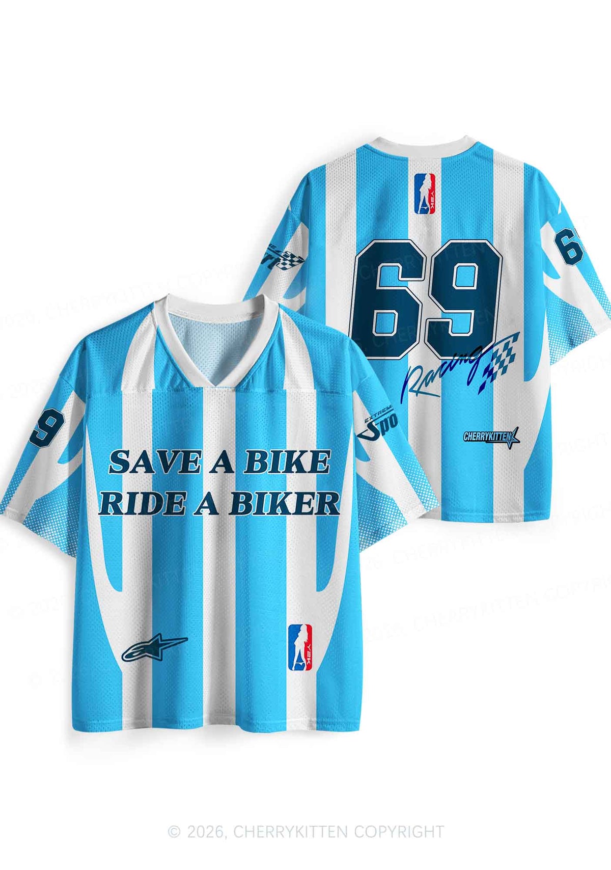 Save A Bike Ride A Biker Y2K Sport Jersey Shirts Cherrykitten