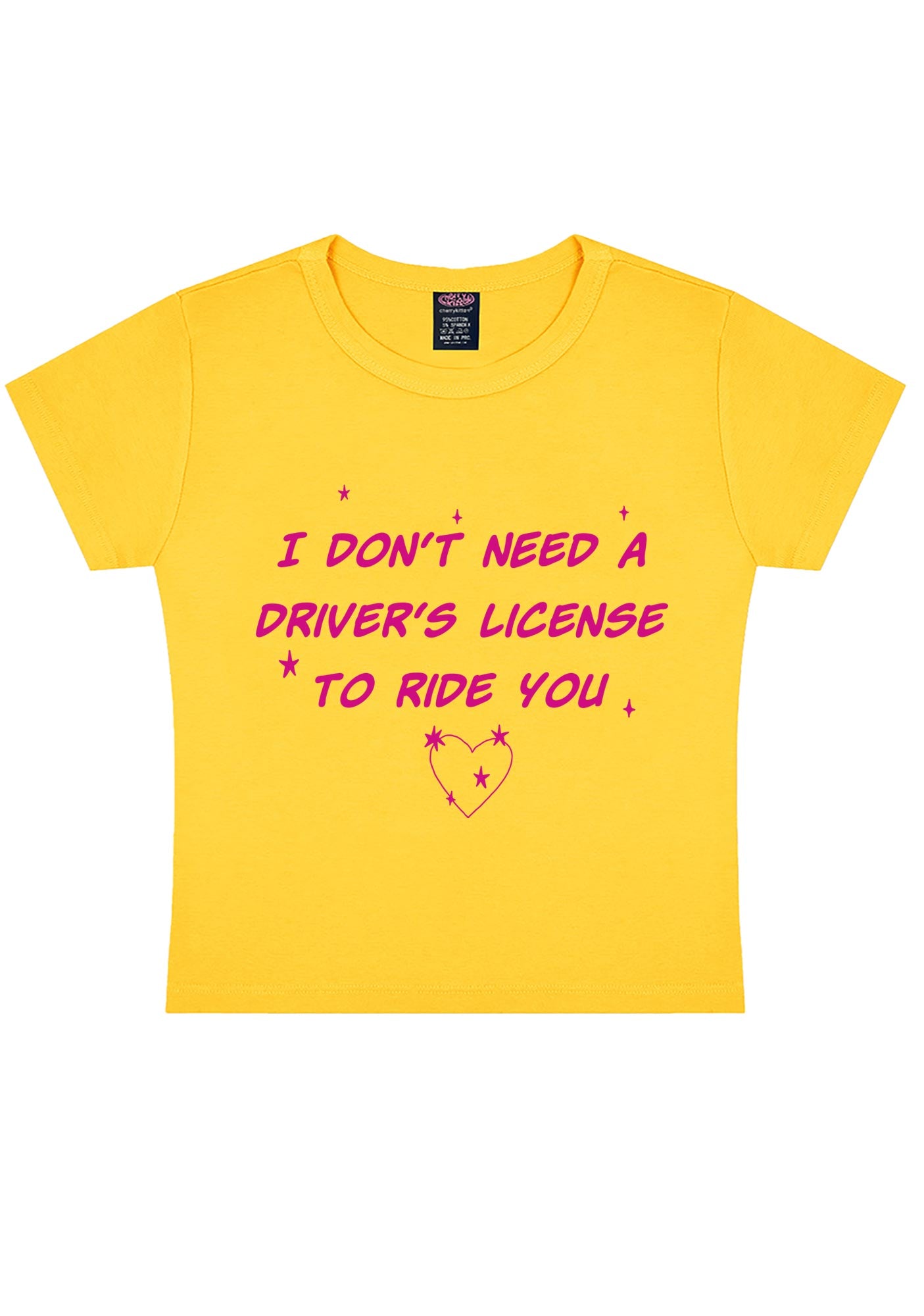 I Dont Need Drivers License Y2K Baby Tee Cherrykitten