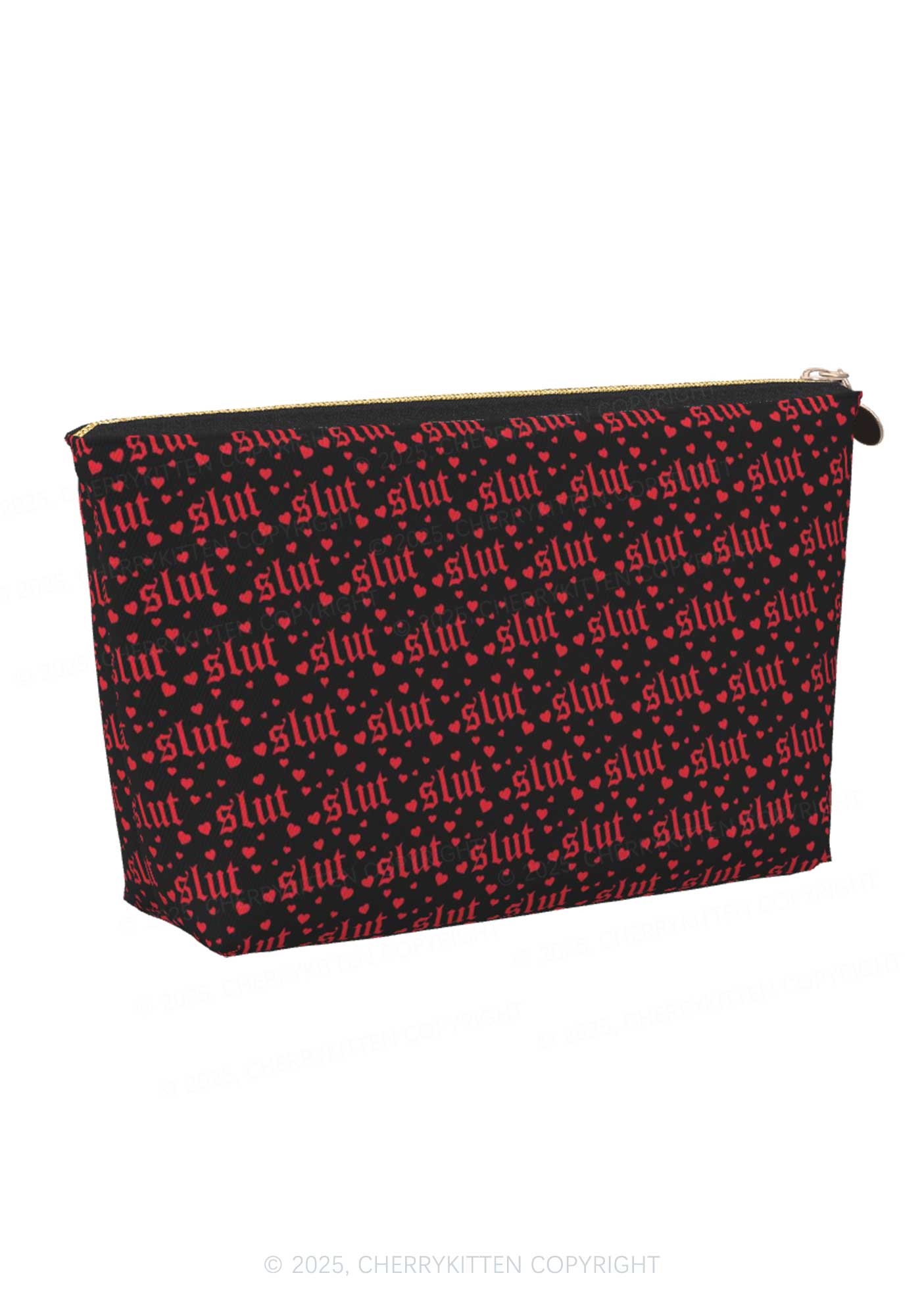 Black Slxt Y2K Leather Makeup Bag Cherrykitten