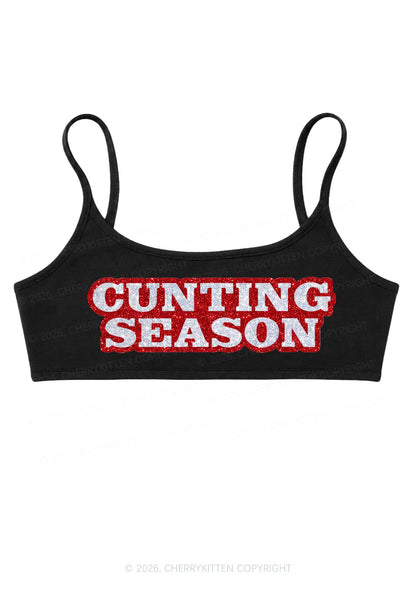Glitter Cxxting Season Y2K Super Crop Cami Cherrykitten