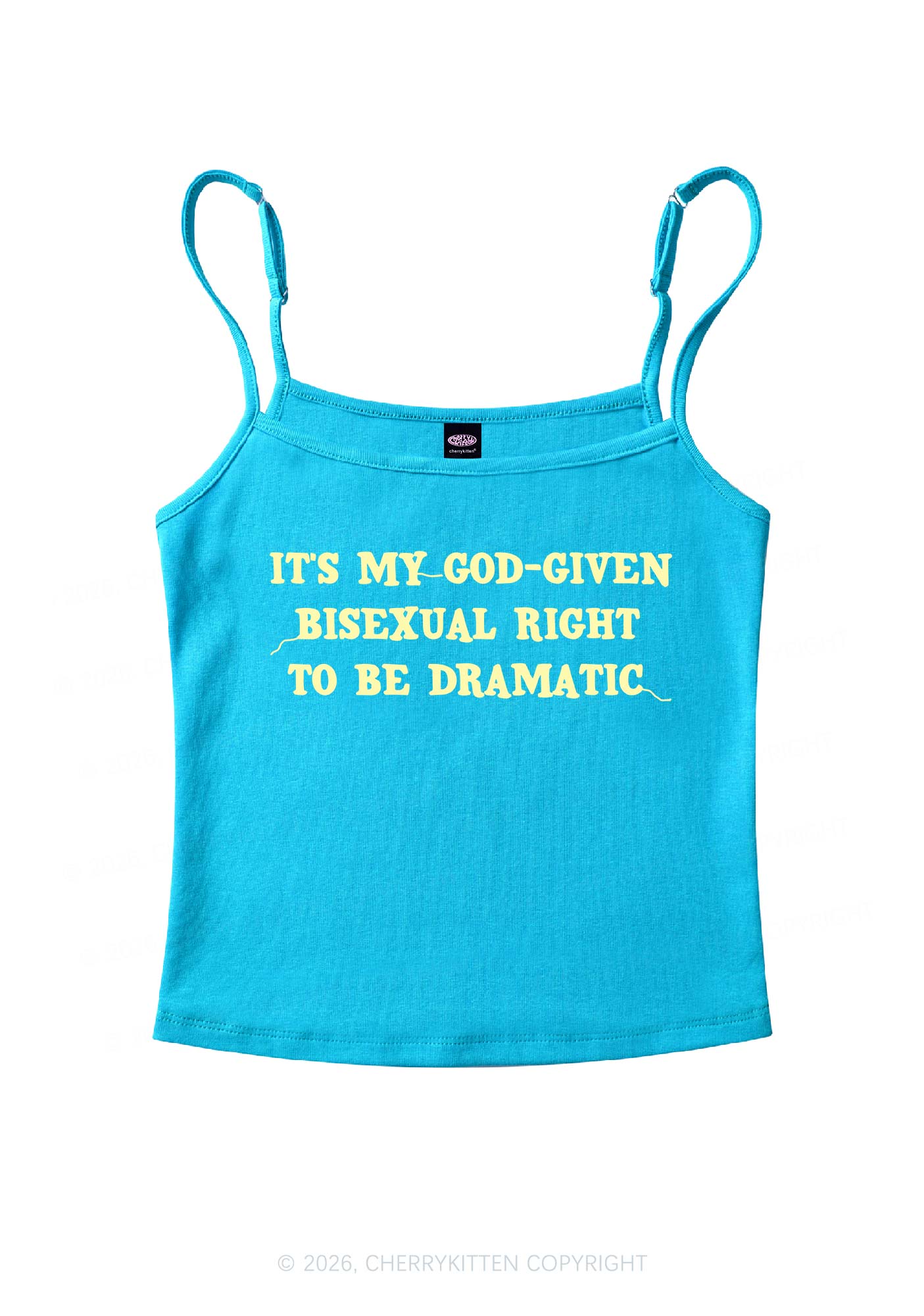God Given Bisexual Right Pride Y2K Spaghetti Strap Cami Cherrykitten