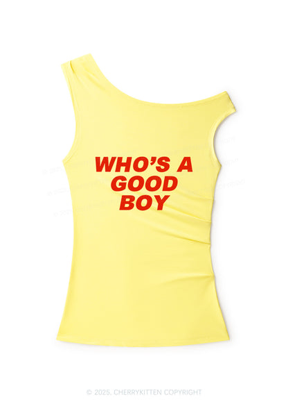 Who's A Good Boy Y2K Off Shoulder Tank Top Cherrykitten