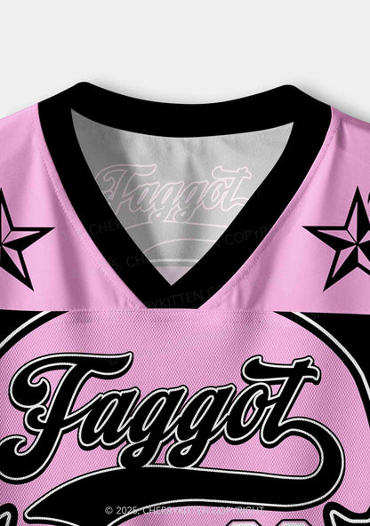 Custom Black Faggot Pride Y2K Crop Sport Jersey Shirts Cherrykitten