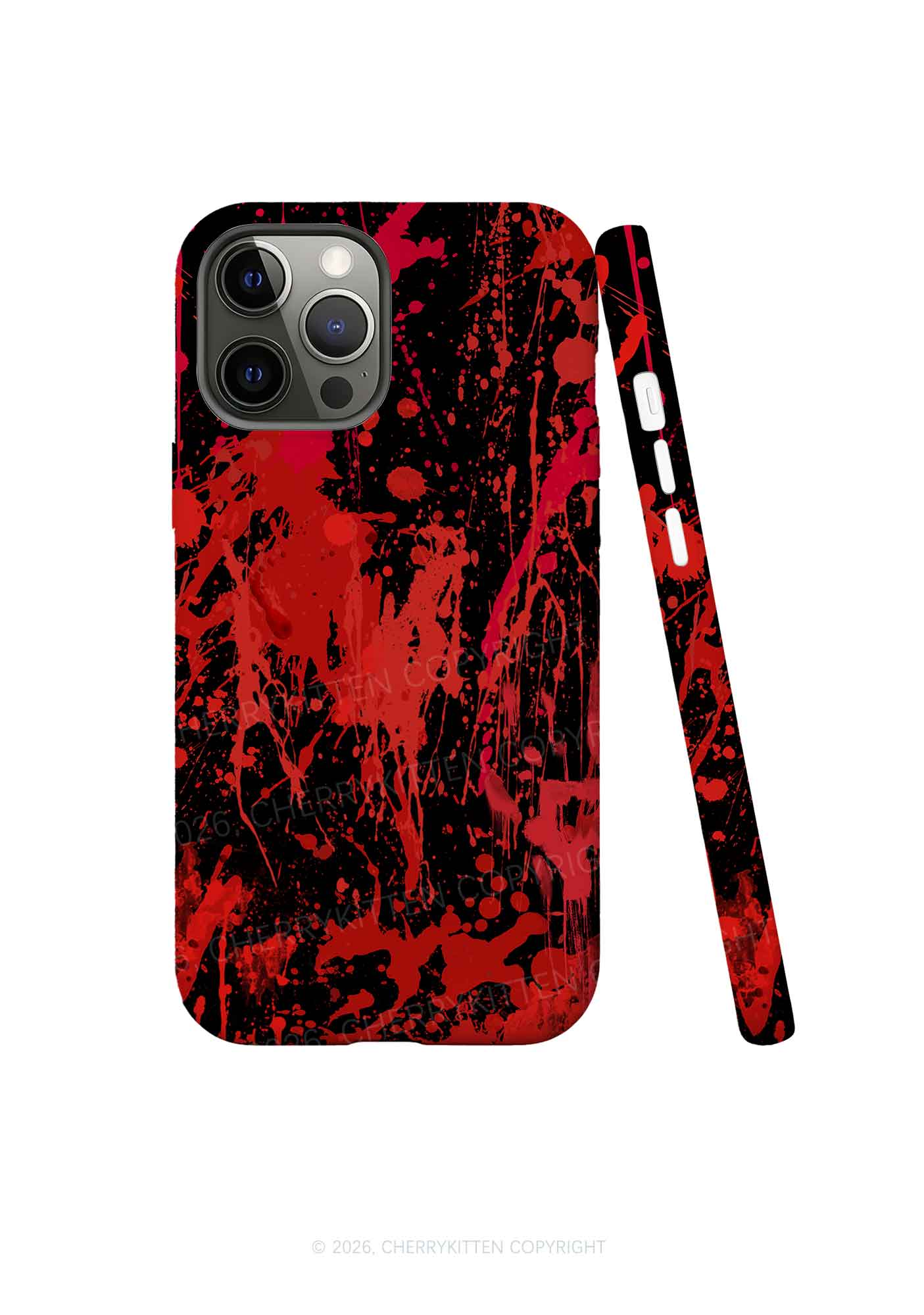 Halloween Red Blood On Black Y2K Phone Case Cherrykitten