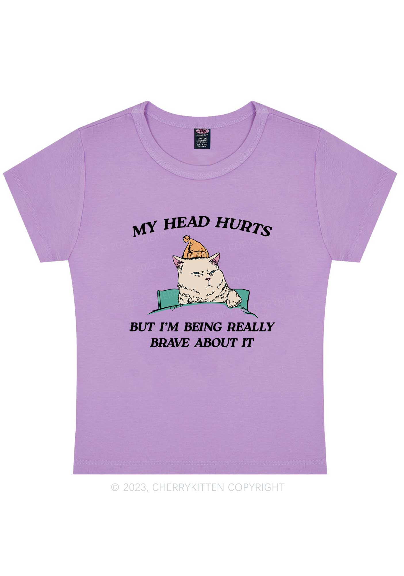 Curvy Head Hurts Y2K Baby Tee Cherrykitten