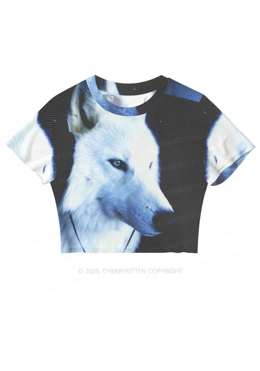 White Wolf Y2K Mesh Crop Top Cherrykitten
