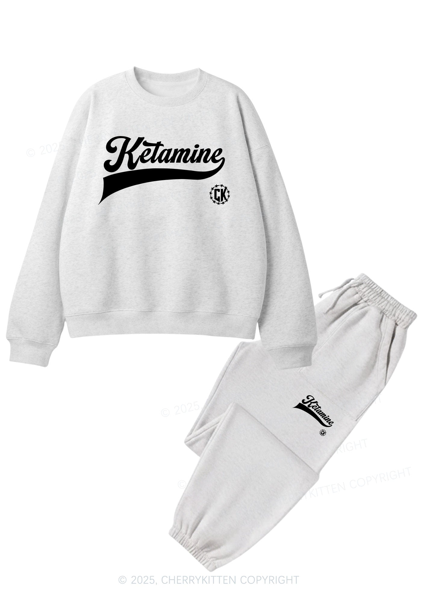 Ketamxxe Y2K Fleece Sweatshirts Set Cherrykitten