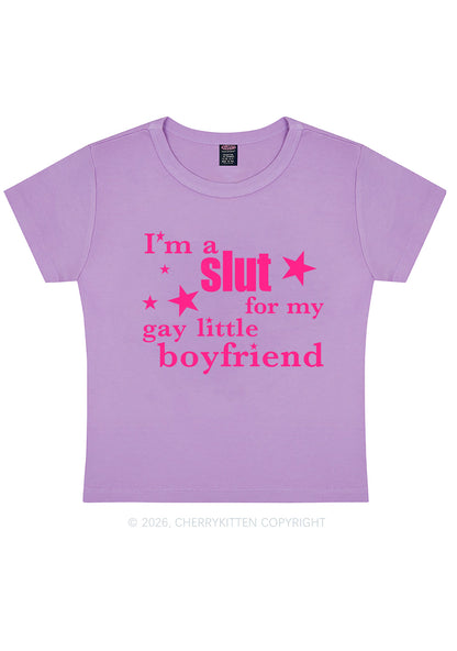 Slxt For My Gay Little BF Pride Y2K Baby Tee Cherrykitten