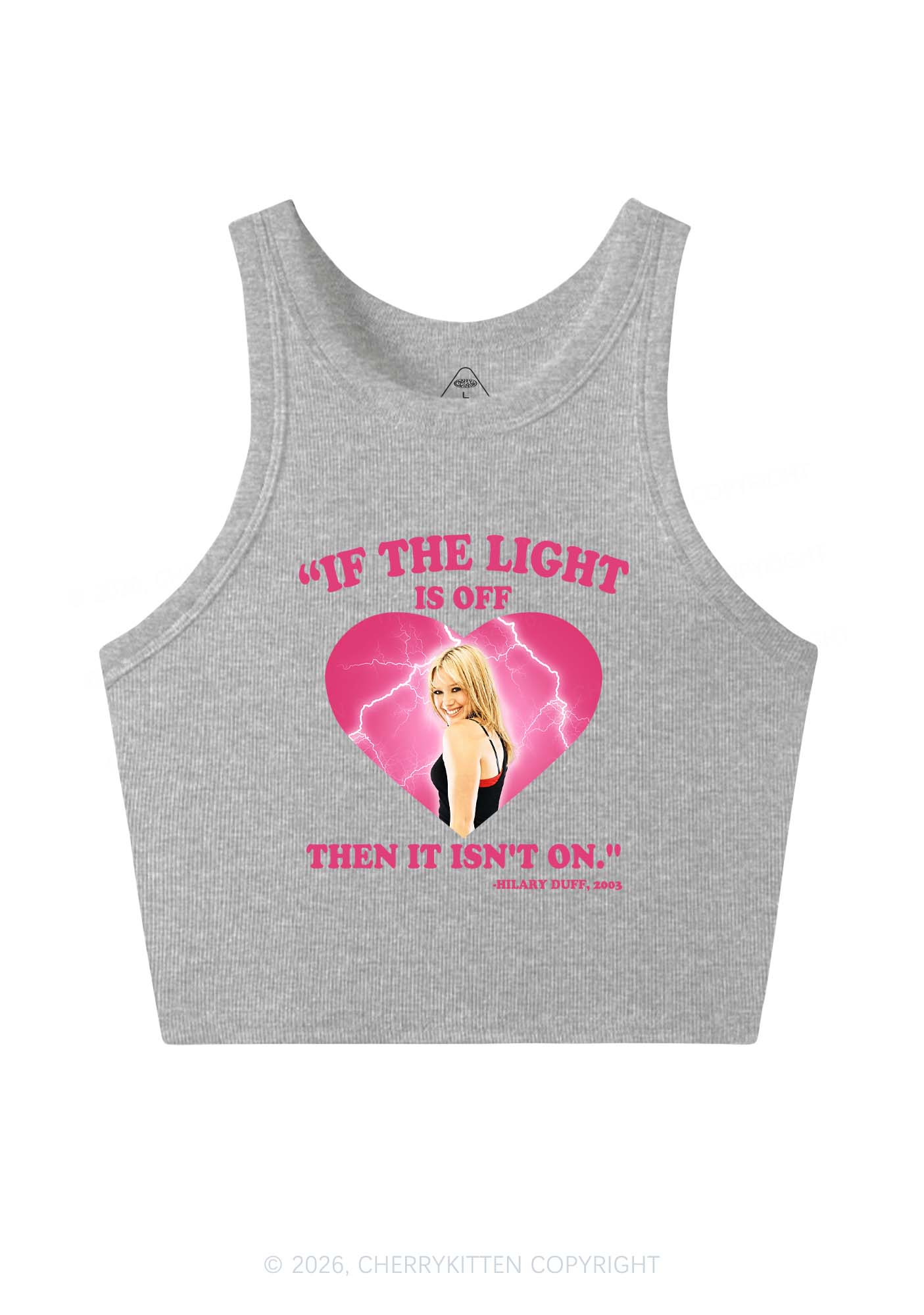 If The Light Is Off Y2K Crop Tank Top Cherrykitten
