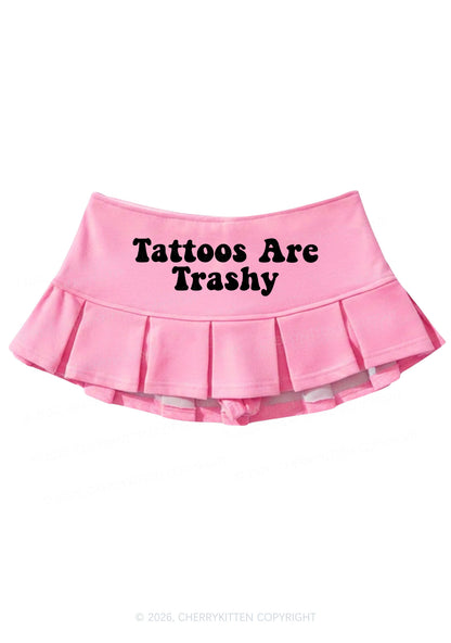 Tattoos Are Trashy Y2K Mini Pleated Skirts Cherrykitten