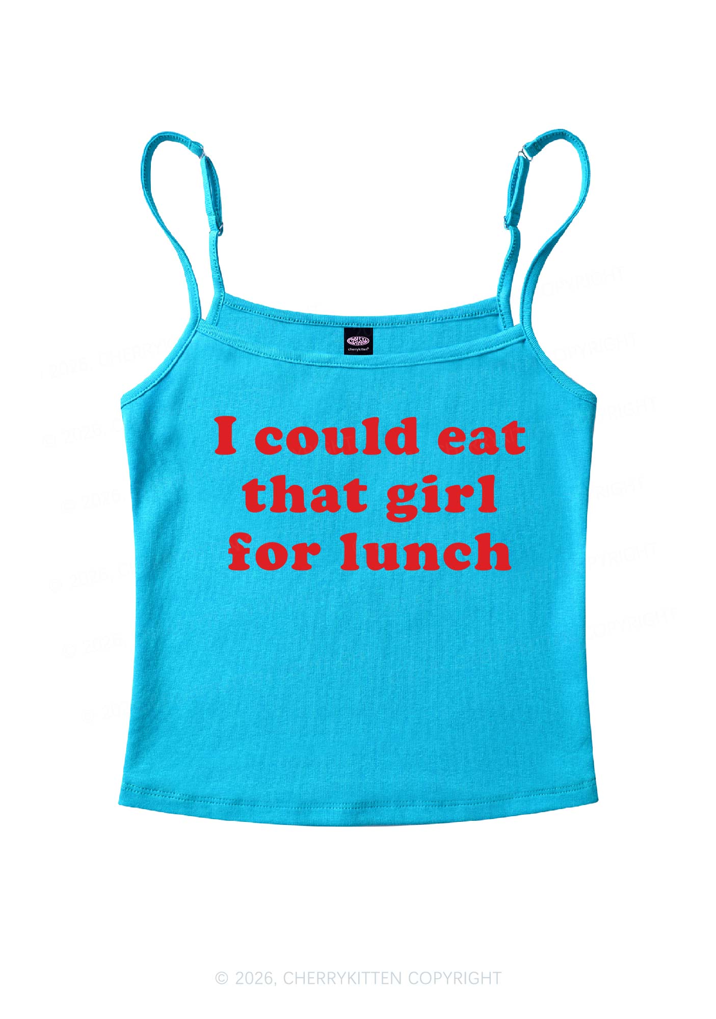 Eat That Girl For Lunch Pride Y2K Spaghetti Strap Cami Cherrykitten