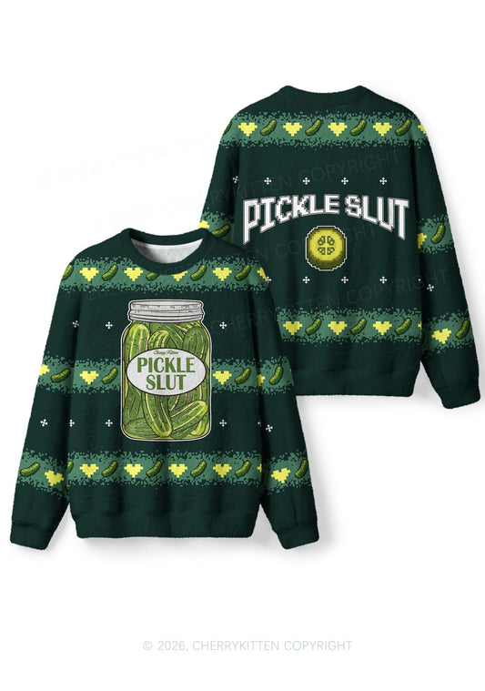 Pickle Slxt Y2K Christmas Knit Sweatshirt Cherrykitten