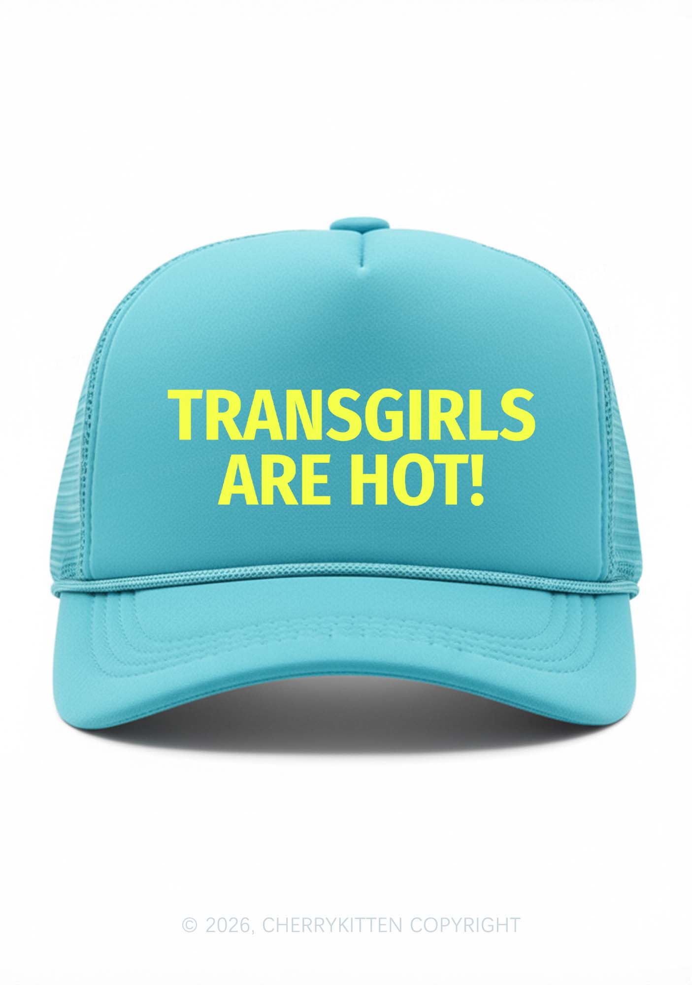 Transgirls Are Hot Pride Y2K Trucker Hat Cherrykitten