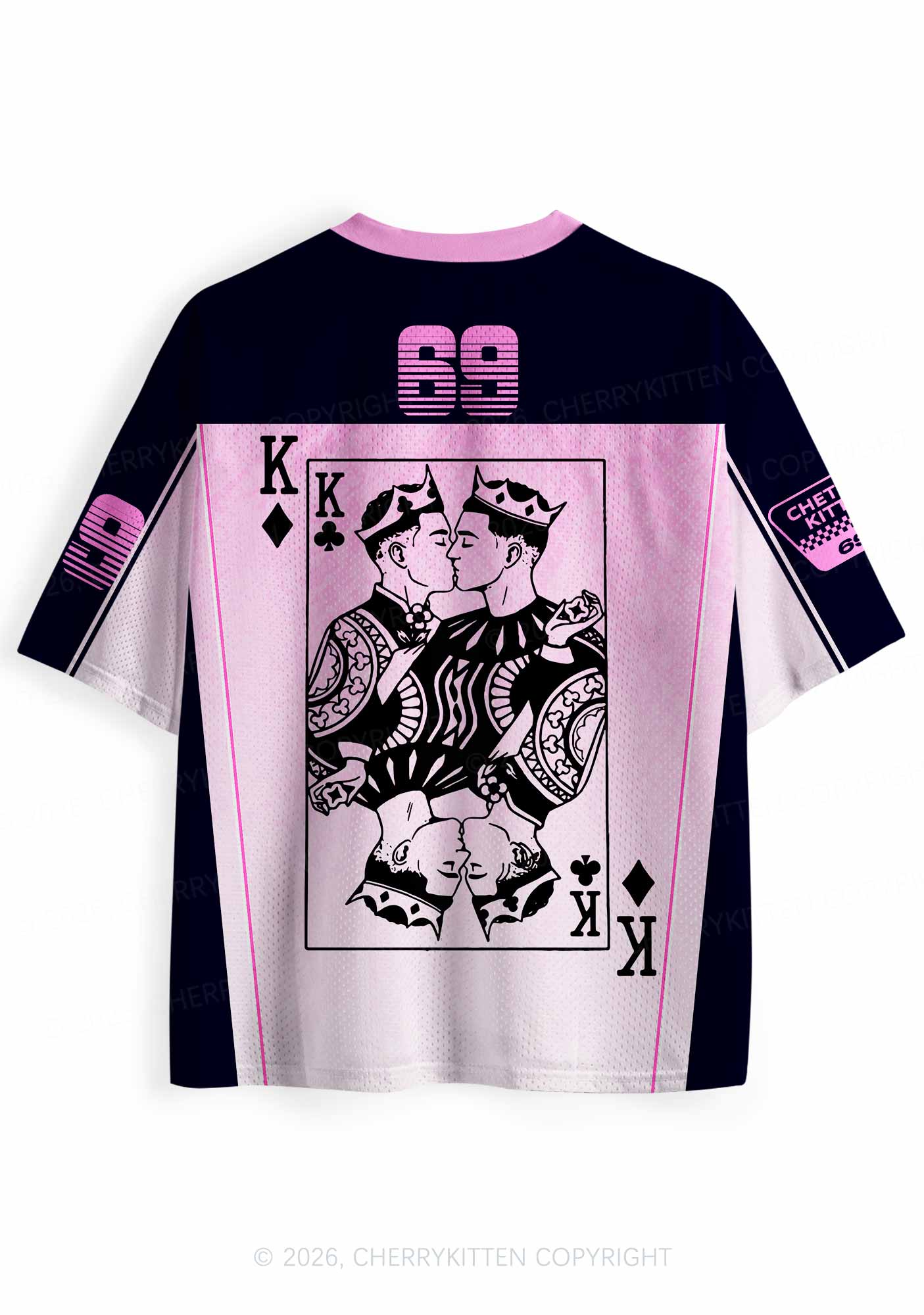 Pink Gradient Gay King Pride Y2K Sport Jersey Shirts Cherrykitten
