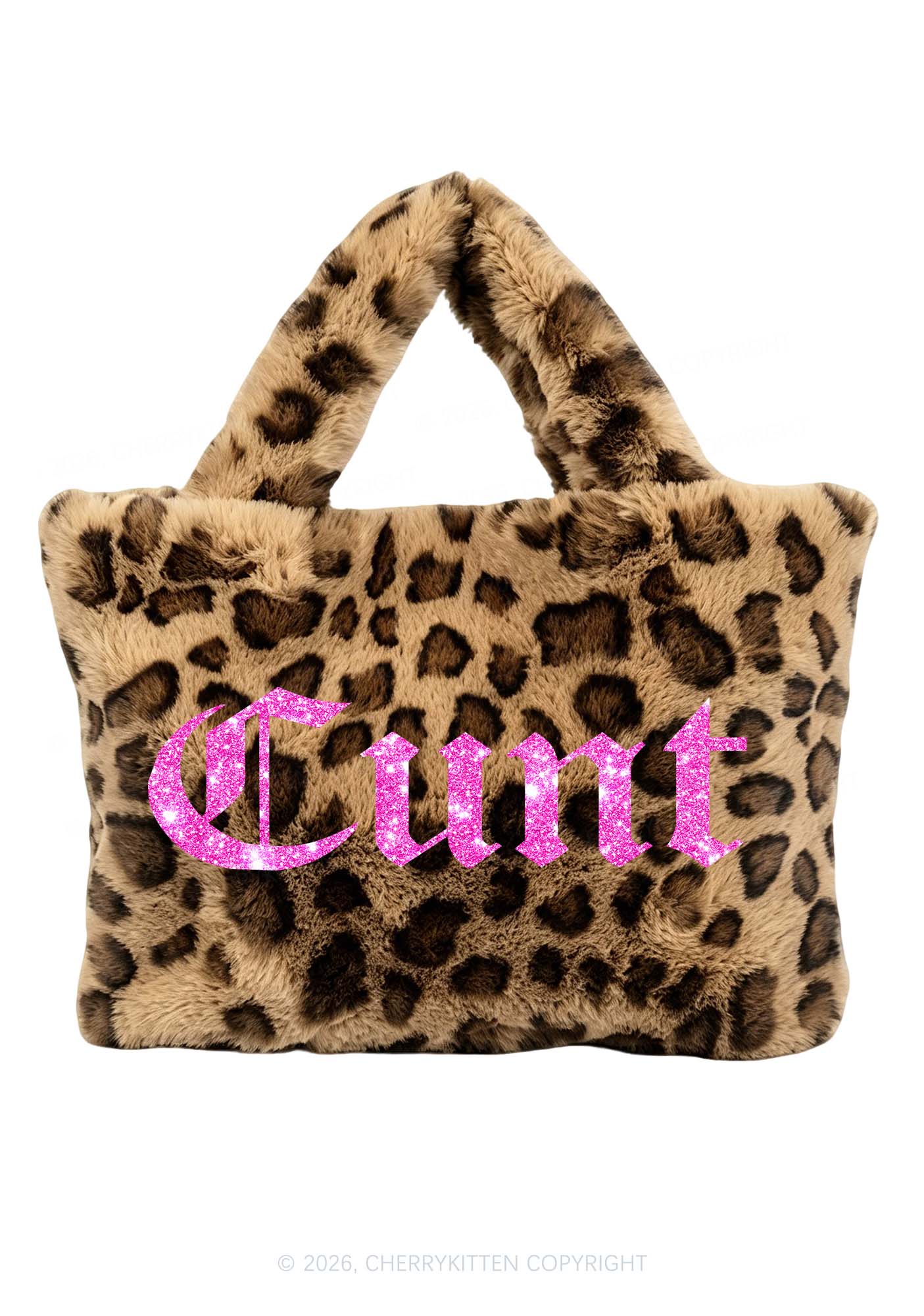 Glitter Cxxt Y2K Plush Leopard Handbag Cherrykitten
