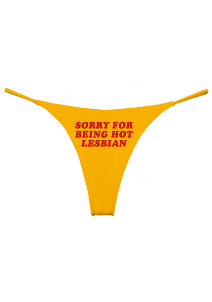 Sorry For Being Hot Lesbian Pride Y2K Bikini String Thong Cherrykitten