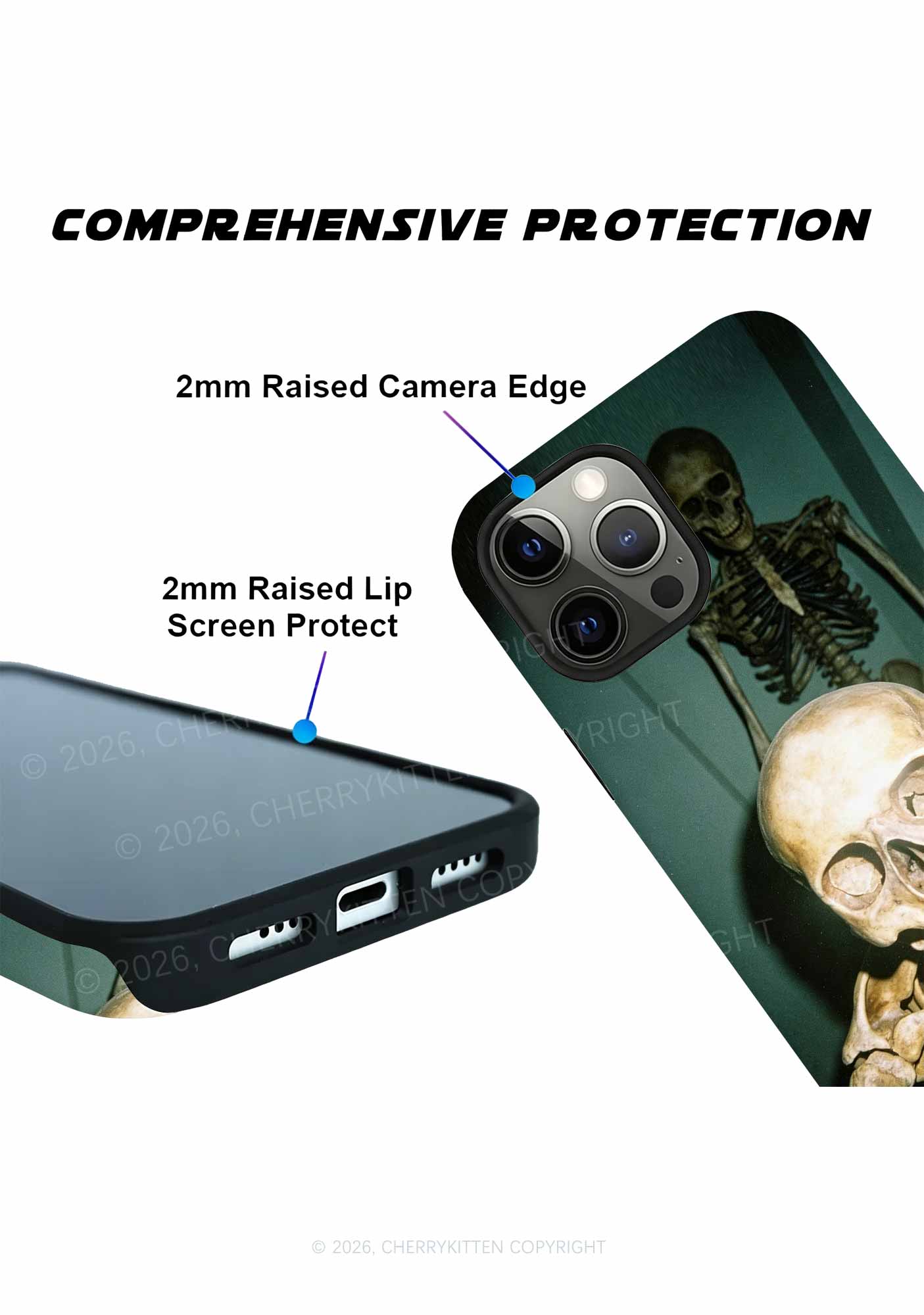 Halloween Double Skeleton Selfie Y2K Phone Case Cherrykitten