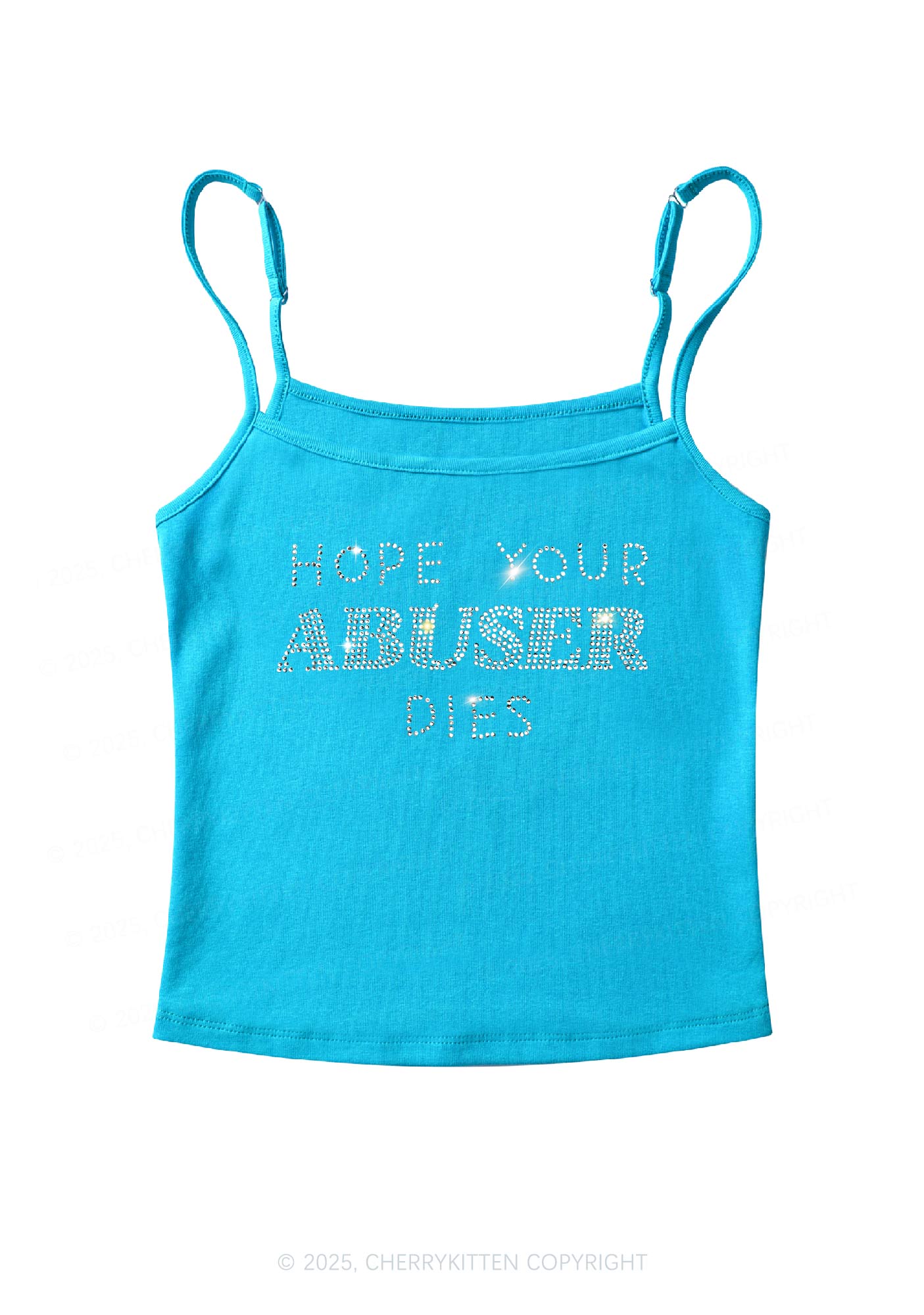 Rhinestone Abuser Dies Y2K Spaghetti Strap Cami Cherrykitten