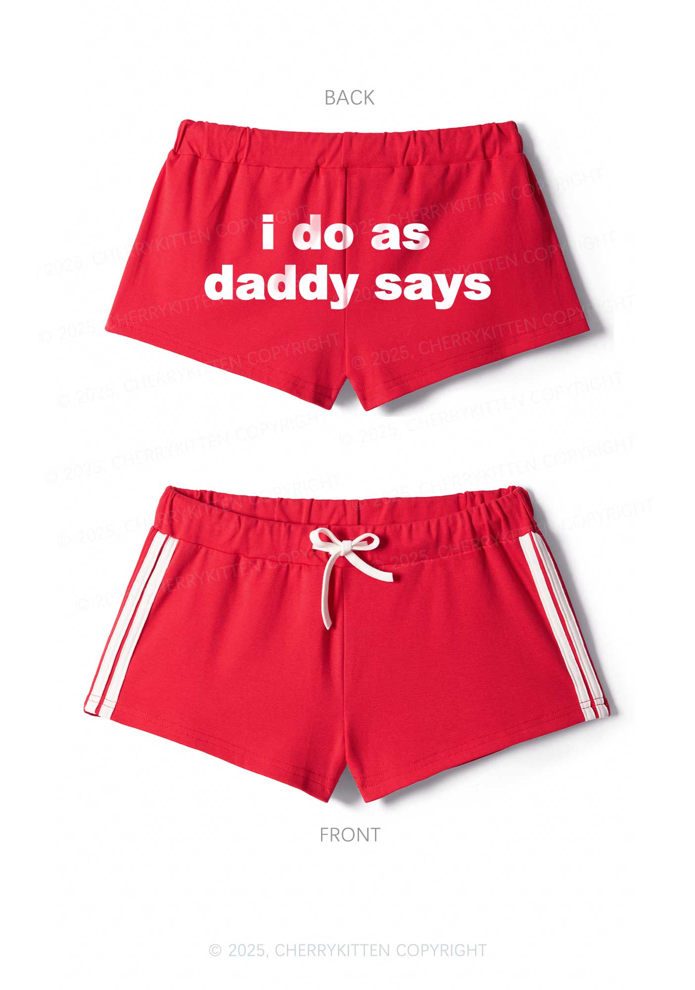I Do As Daddy Says Y2K Drawstring Mini Shorts Cherrykitten