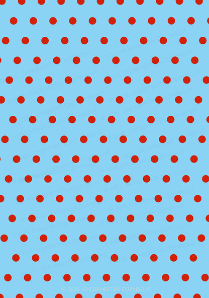 Blue And Red Dots Y2K Print Bikini Set Cherrykitten