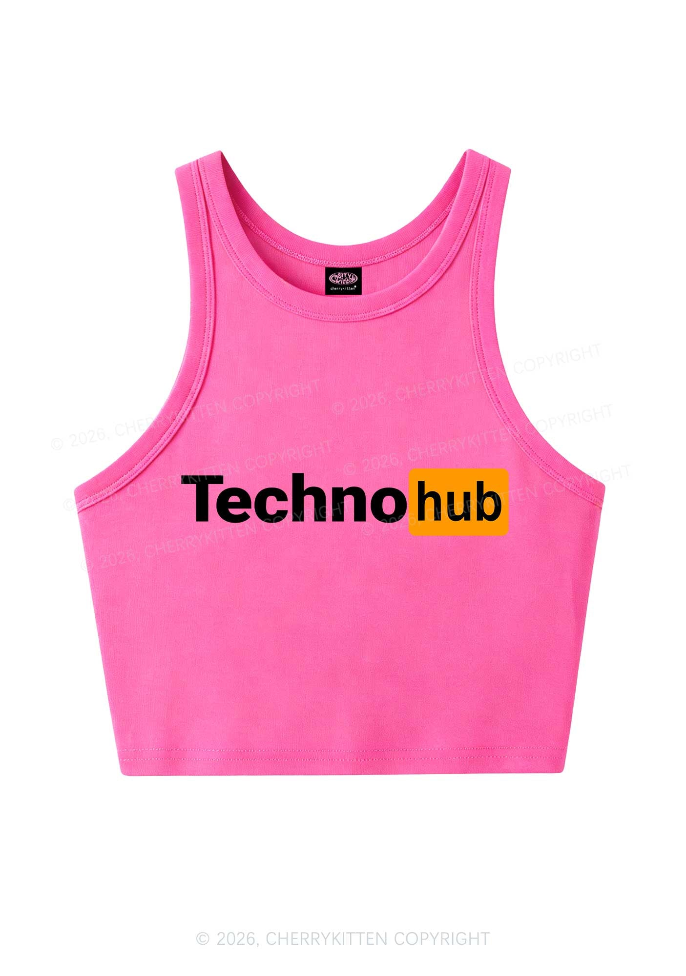 Techno Hub Y2K Crop Tank Top Cherrykitten