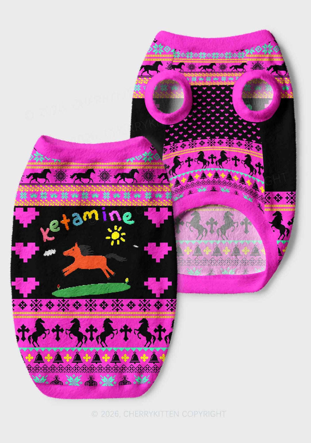 Orange Pony Y2K Pet Knit Sweatshirt Cherrykitten