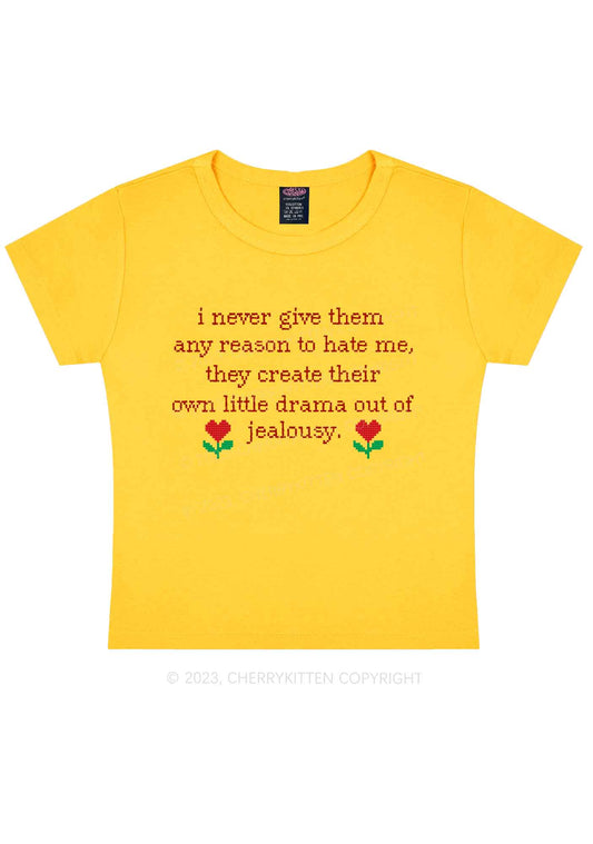 Drama Out Of Jealousy Y2K Baby Tee Cherrykitten