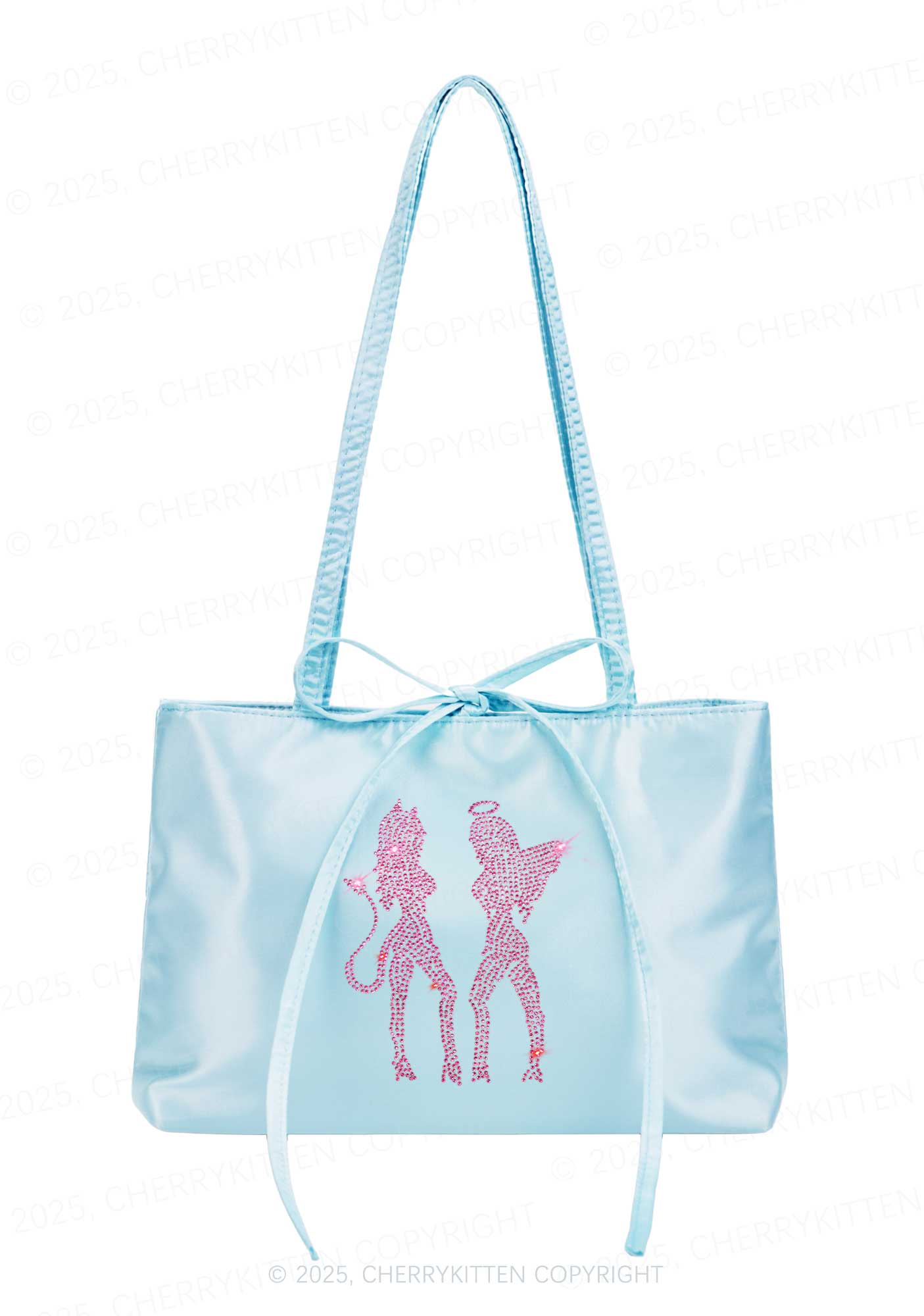 Rhinestone Dancing Girls Y2K Satin Bags Cherrykitten