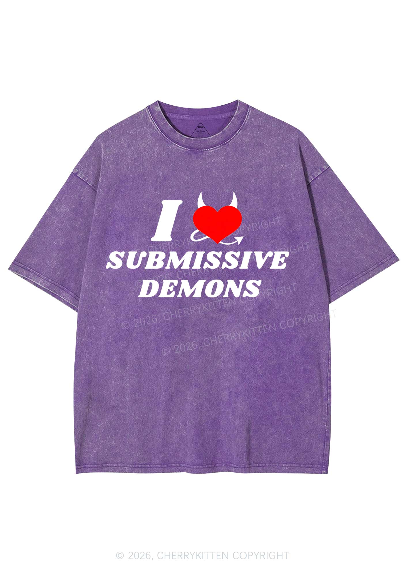 Halloween I Love S Demons Y2K Shirts Washed Tee Cherrykitten