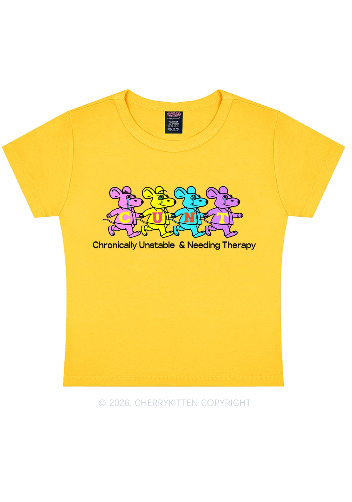 Chronically Unstable Needing Therapy Y2K Baby Tee Cherrykitten