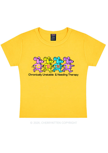 Chronically Unstable Needing Therapy Y2K Baby Tee Cherrykitten
