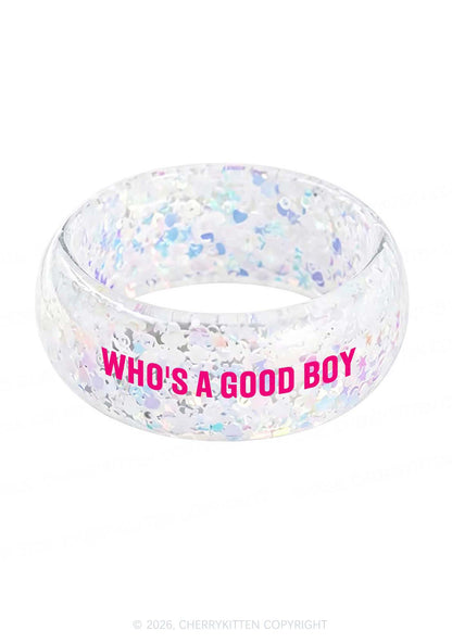 Whos A Good Boy Y2K Cuff Bangle Cherrykitten