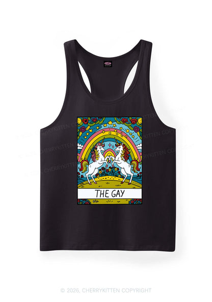 The Gay Unicorn Pride Y2K Men Racerback Tank Top Cherrykitten
