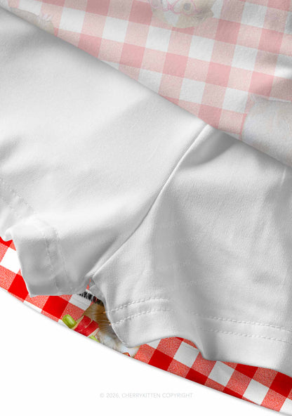 Gym Guinea Pig Red Plaid Y2K Print Mini Skirt Cherrykitten