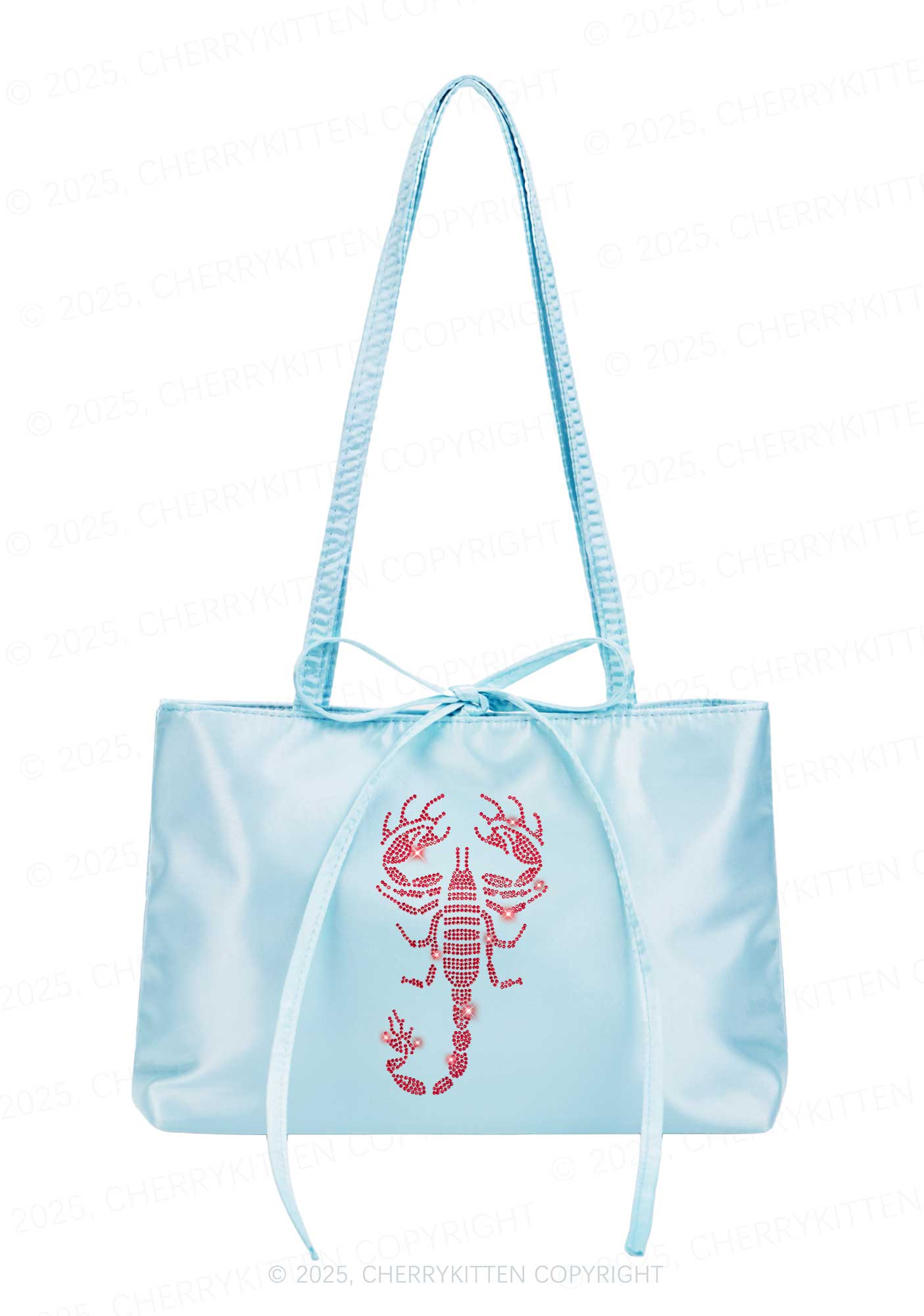 hinestone Red Scorpion Y2K Satin Bags Cherrykitten