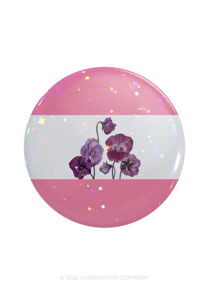 Sapphic Floral Pride 1Pc Y2K Pin Badge Cherrykitten