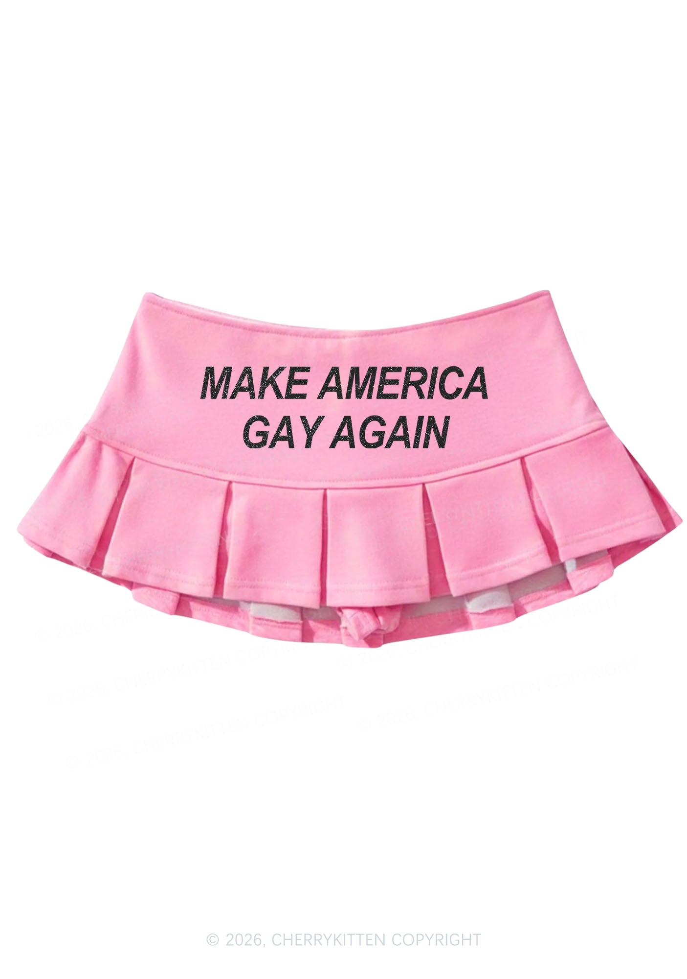Make America Gay Again Pride Y2K Mini Pleated Skirts Cherrykitten
