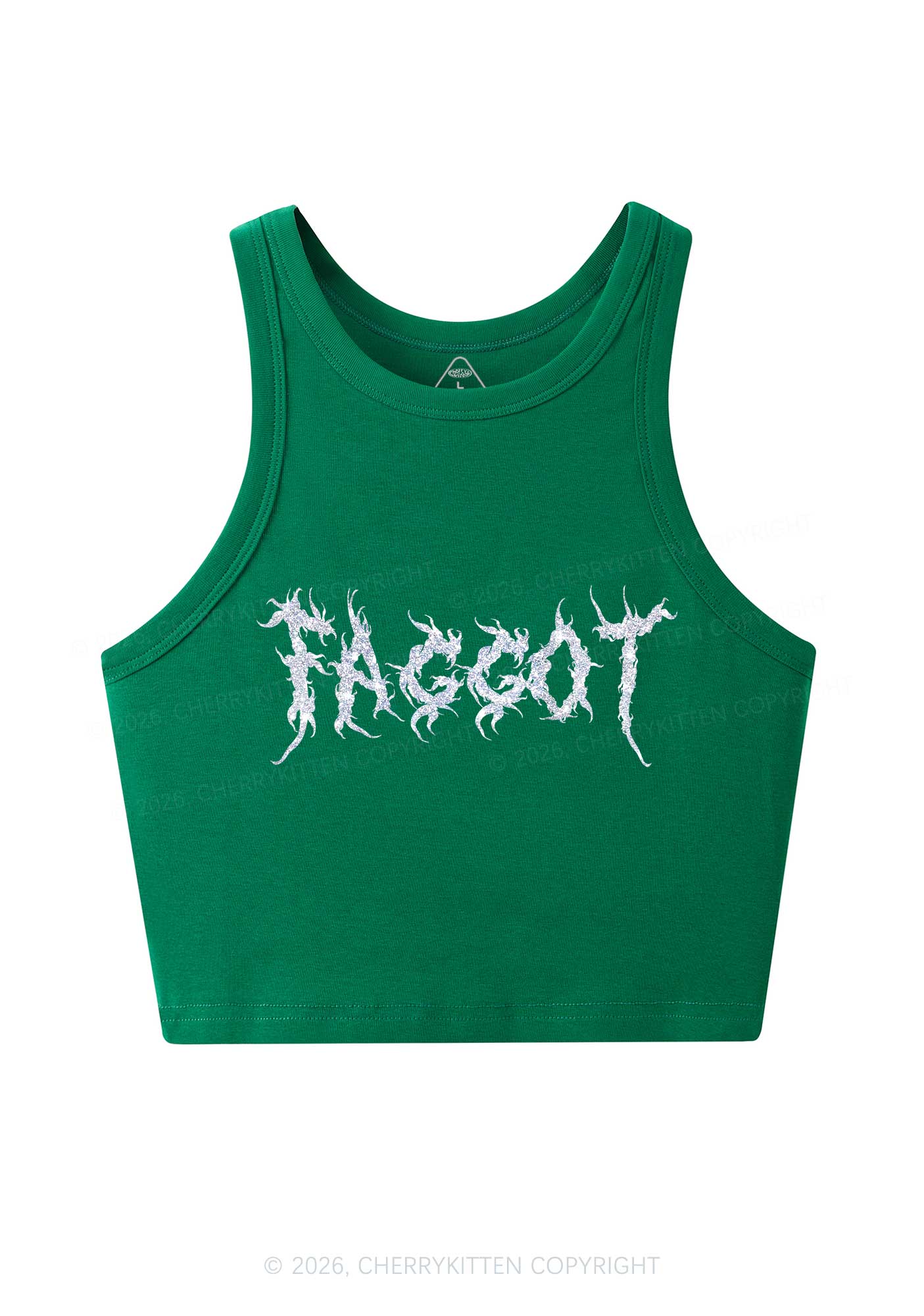 Glitter Punk Faggot Pride Y2K Crop Tank Top Cherrykitten