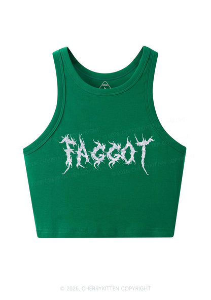 Glitter Punk Faggot Pride Y2K Crop Tank Top Cherrykitten