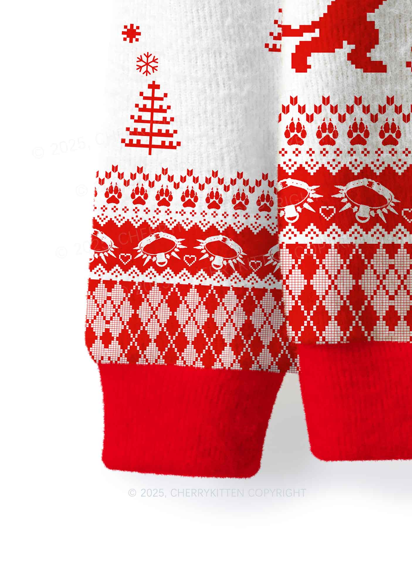 Whos A Good Boy Y2K Christmas Knit Sweatshirt Cherrykitten