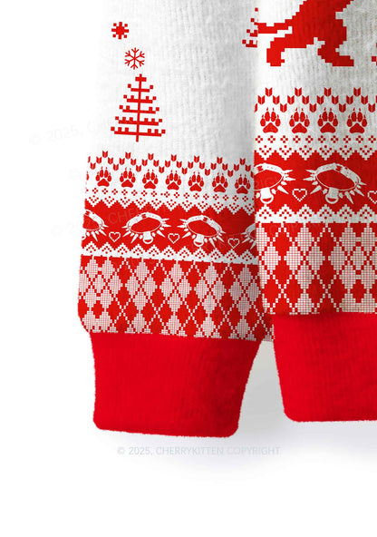 Whos A Good Boy Y2K Christmas Knit Sweatshirt Cherrykitten